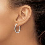 Titanium Polished Hinged Huggie Hoop Earrings for Women
