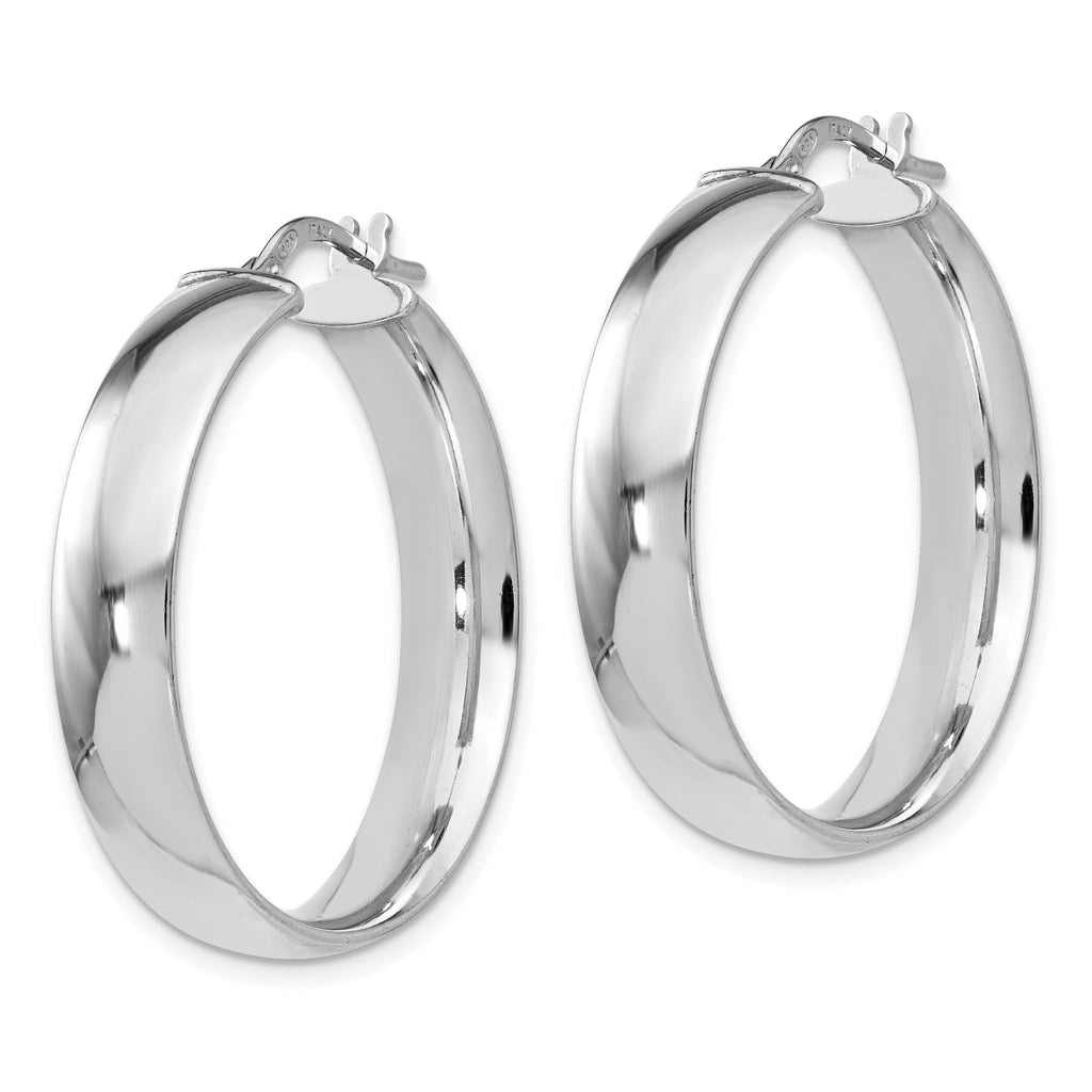 Polished Hinged Hoop Earrings in Sterling Silver