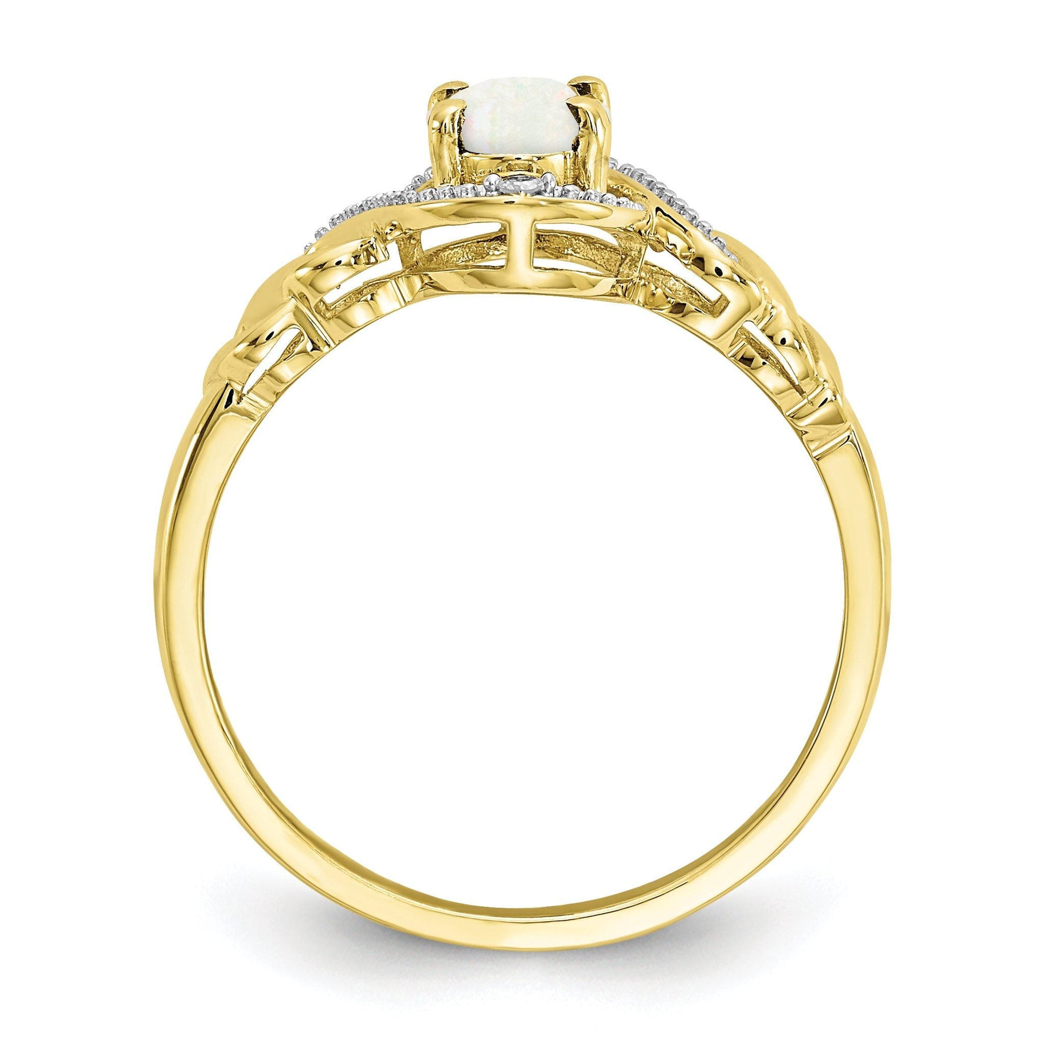 10K Opal and Diamond Ring Secondary image