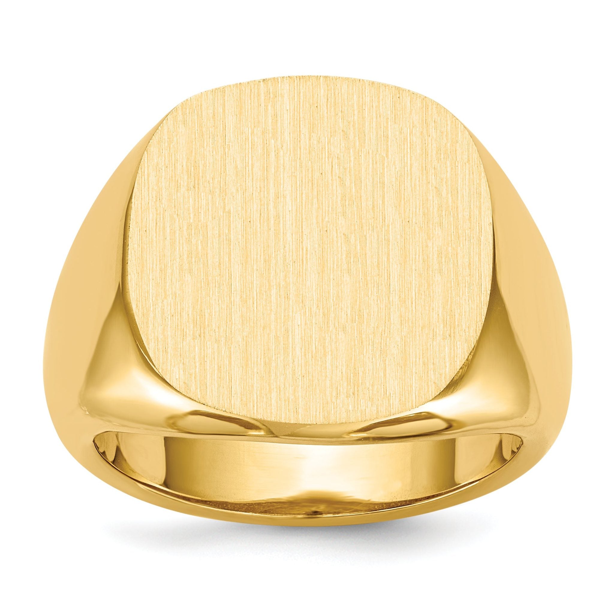 14k 17.0x17.0mm Open Back Mens Signet Ring