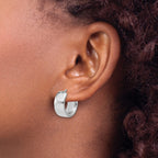 14K White Gold Polished 7.7mm Round Hoop Earrings