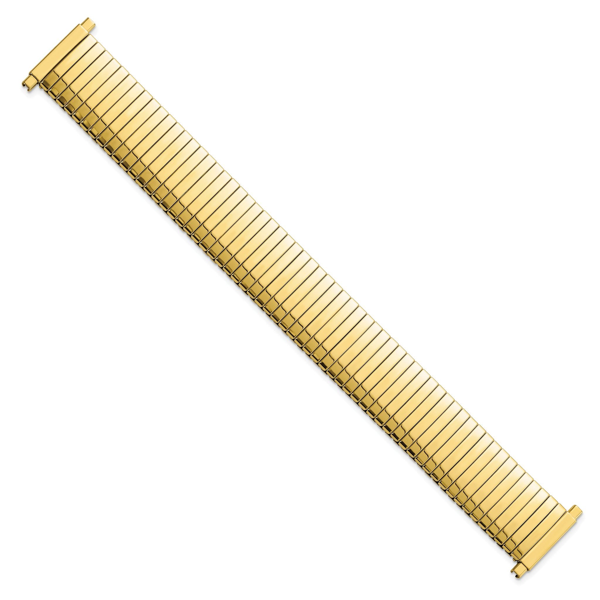16-21mm Mens Gold-tone Stainless Steel Thin-Flexo Expansion Link 6.5 inch Watch Band Secondary image