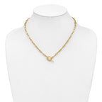14K Polished and Twisted Fancy Link Toggle Necklace