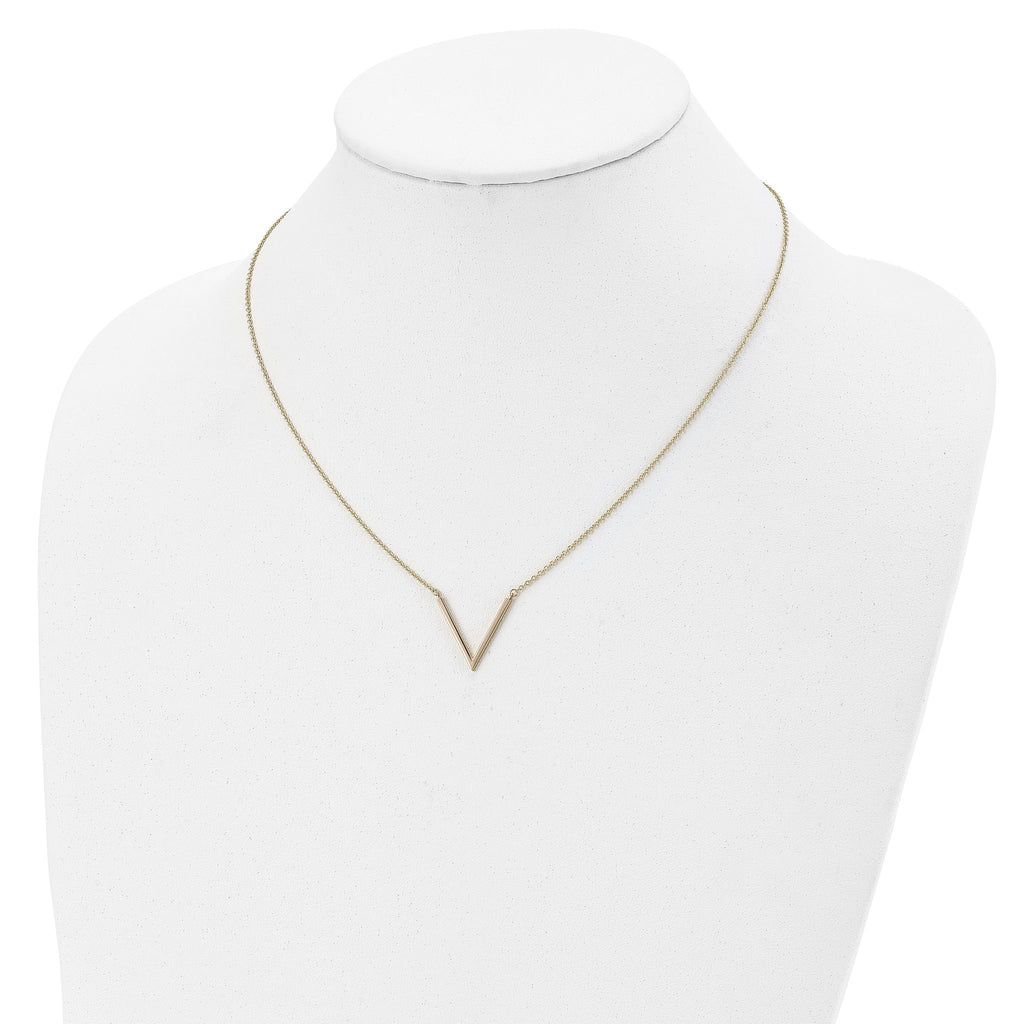 14K Polished with 1 in ext. Necklace