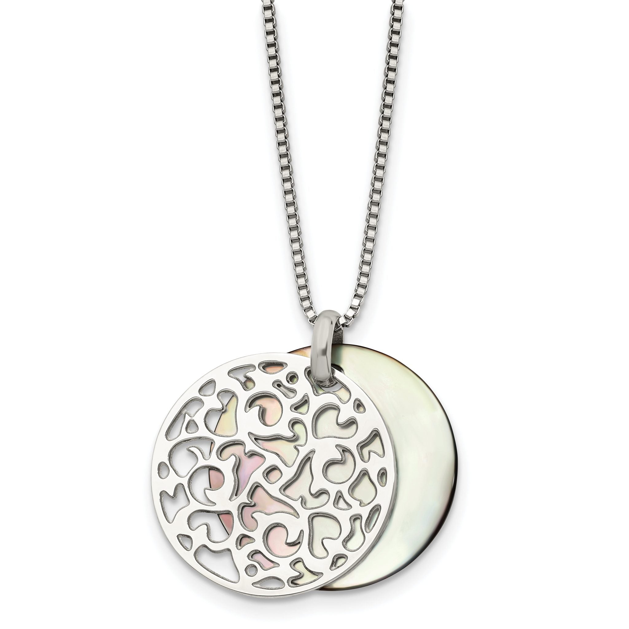 Mother of Pearl Necklace in Stainless Steel