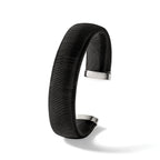 Stainless Steel Polished Black IP-plated Wire 18mm Cuff Bangle Bracelet