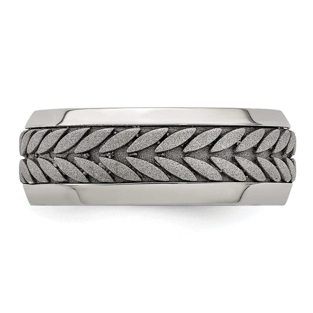 Edward Mirell Titanium Wedding Band with Polished Beveled Edge