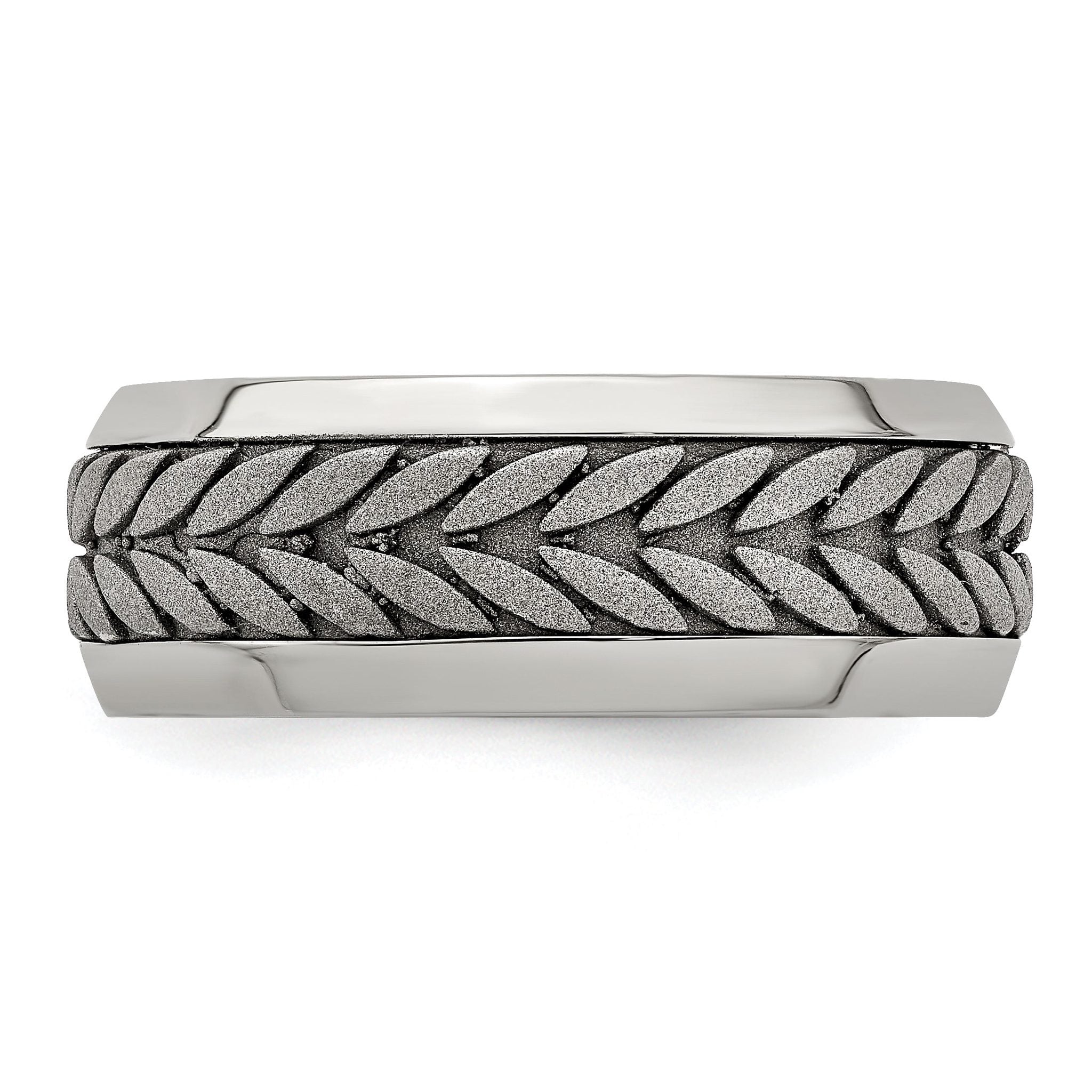 Edward Mirell Titanium Wedding Band with Polished Beveled Edge