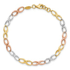14K Tri-color Infinity Symbol Link Bracelet