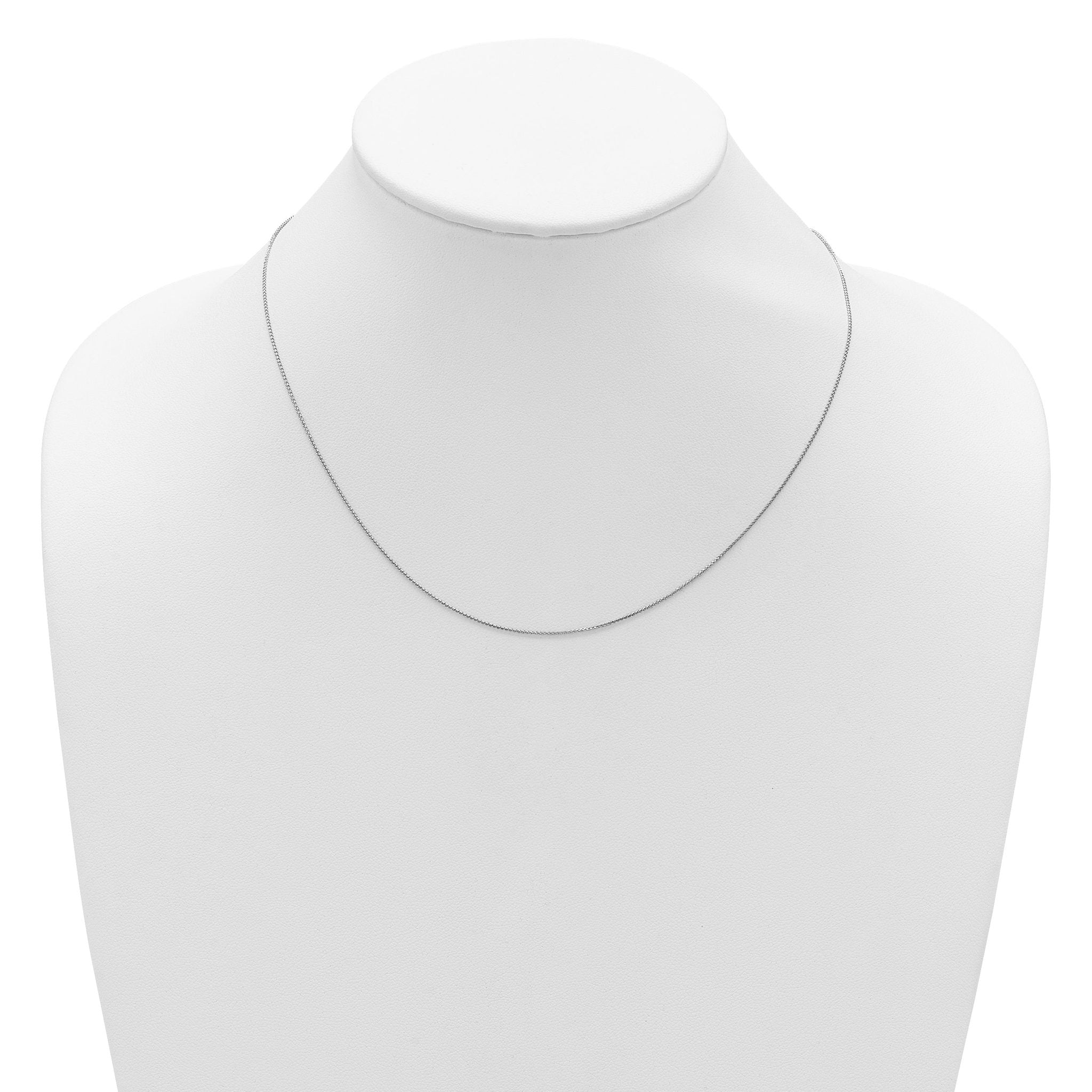 0.65mm 10K White Gold Spiga Wheat Chain