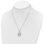 Sentimental Expressions Sterling Silver Rhodium-plated Gold-tone Heart in Egg Shaped Ash Holder 18 Inch Necklace