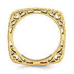 Gold-Plated Square Stackable Ring in Sterling Silver
