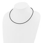 14k Yellow Clasp 2mm 16 inch Black Leather Cord Necklace