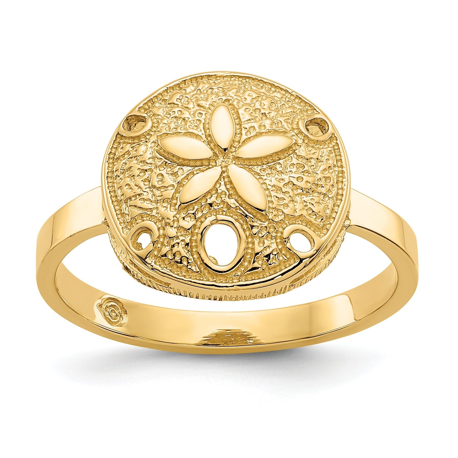 14k Polished Sand Dollar Ring Main image