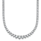 14k White Gold 10 carat Lab Grown Diamond VS+ F+ Complete Round 16 inch Graduated Tennis Necklace