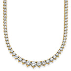 14k 10 carat Certified Lab Grown Diamond VS+ F+ Complete Round 16 inch Graduated Tennis Necklace