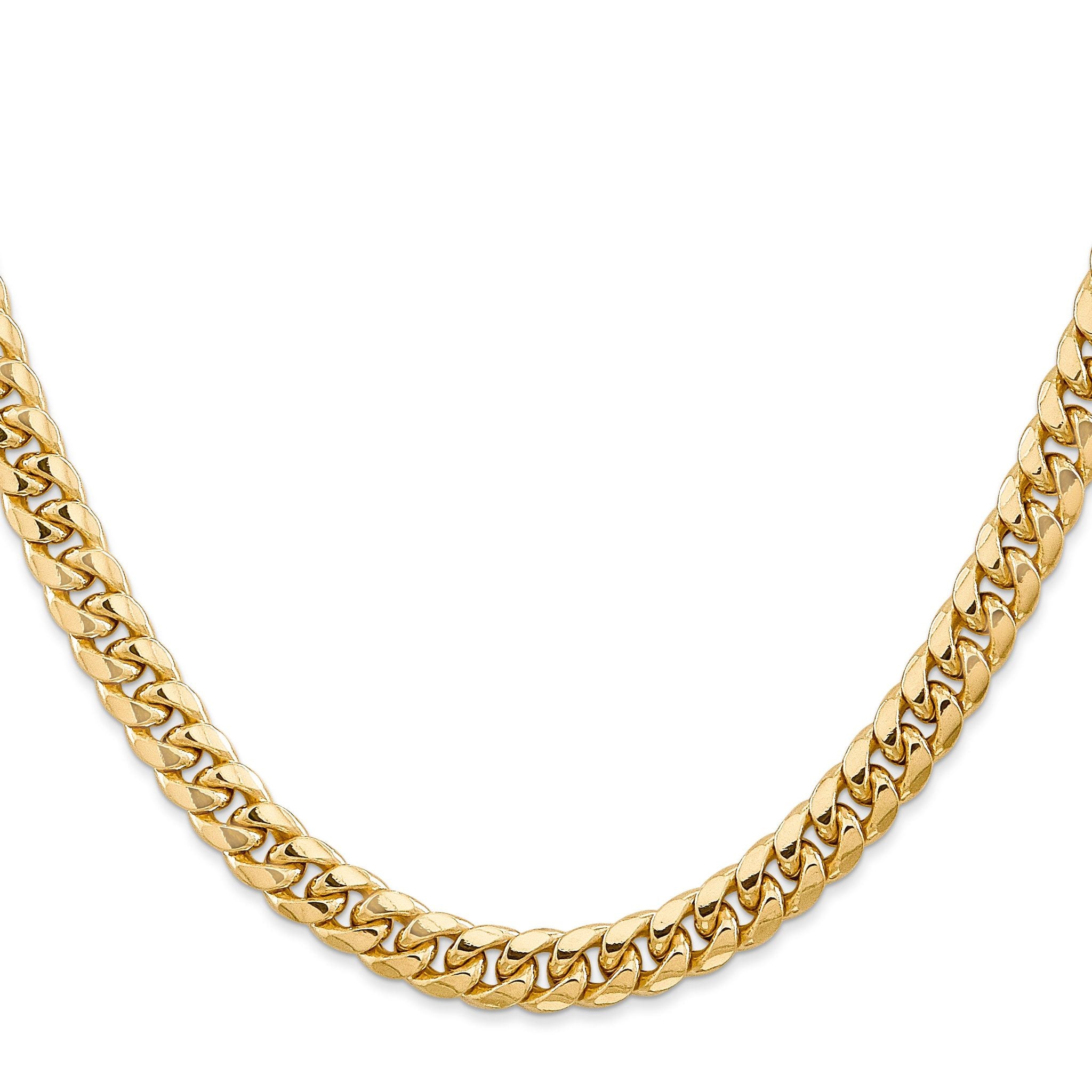 14K Yellow Gold Cuban Chain Necklace 6.75mm Secondary image