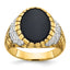 14k Mens Oval Onyx and 7/8 carat Diamond Nugget Complete Ring