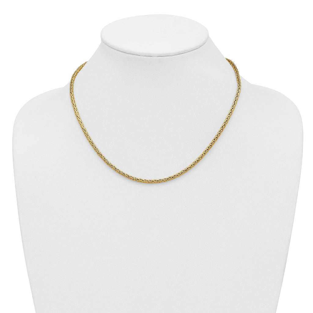 14K Polished and Textured Fancy Link Necklace