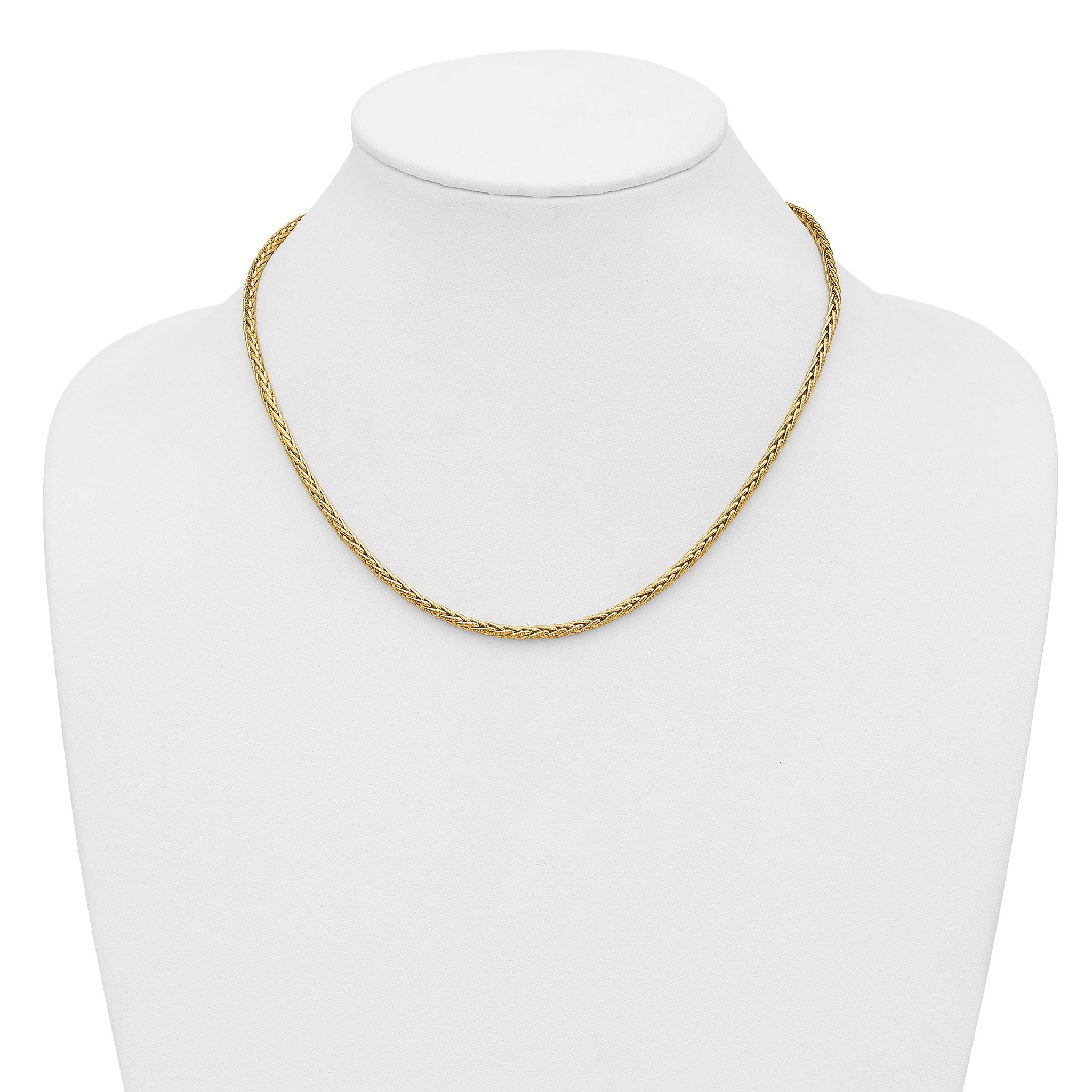 14K Polished and Textured Fancy Link Necklace