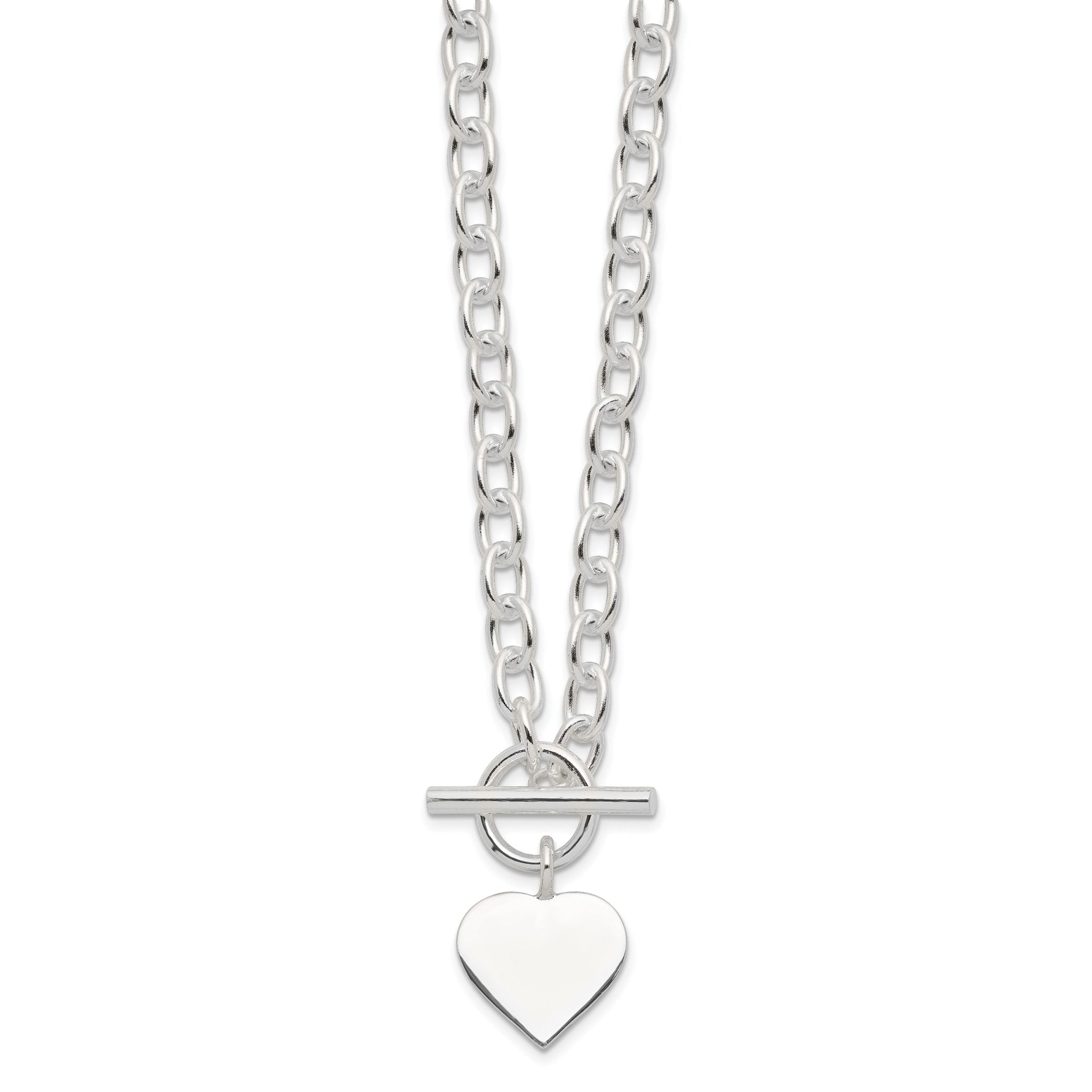 Sterling Silver Engraveable Heart Necklace Secondary image