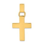 14K Gold Polished Hollow Cross Pendant  Elegant, Lightweight Design