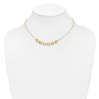 14K Polished Circles w/2in ext. Necklace