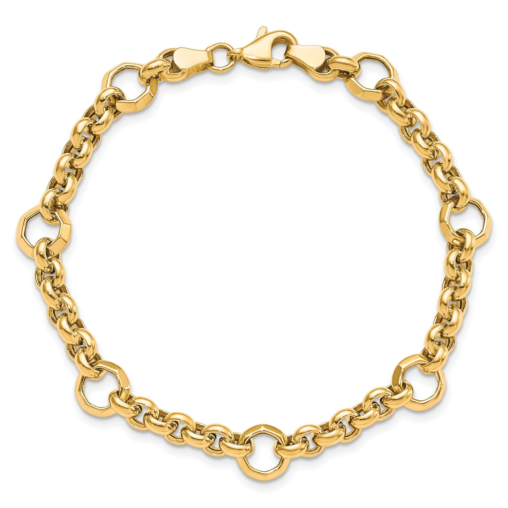 10K Polished D/C Fancy Link Bracelet