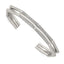 Stainless Steel Polished with Crystal 7mm Cuff Bangle Bracelet for Women