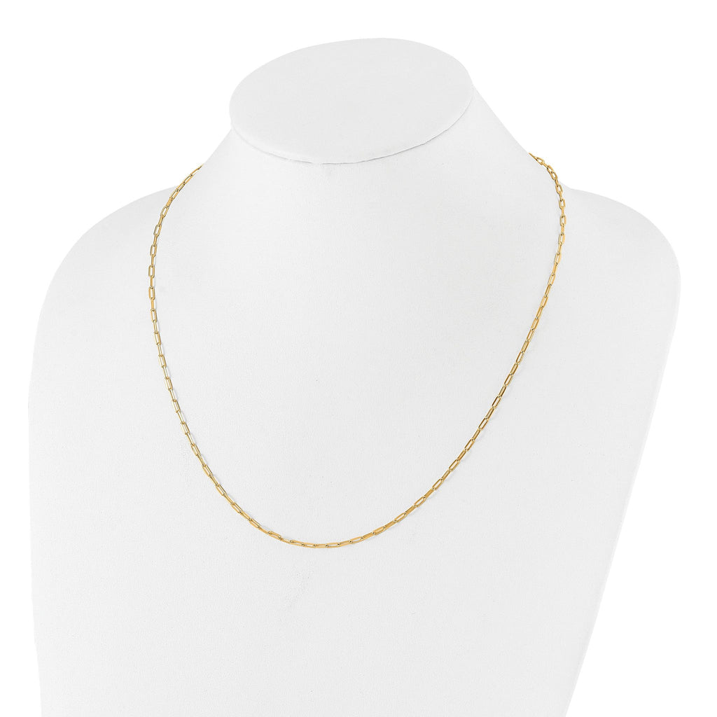 SS Gold-plated Adjustable 2mm Paperclip Flat Oval Link Chain