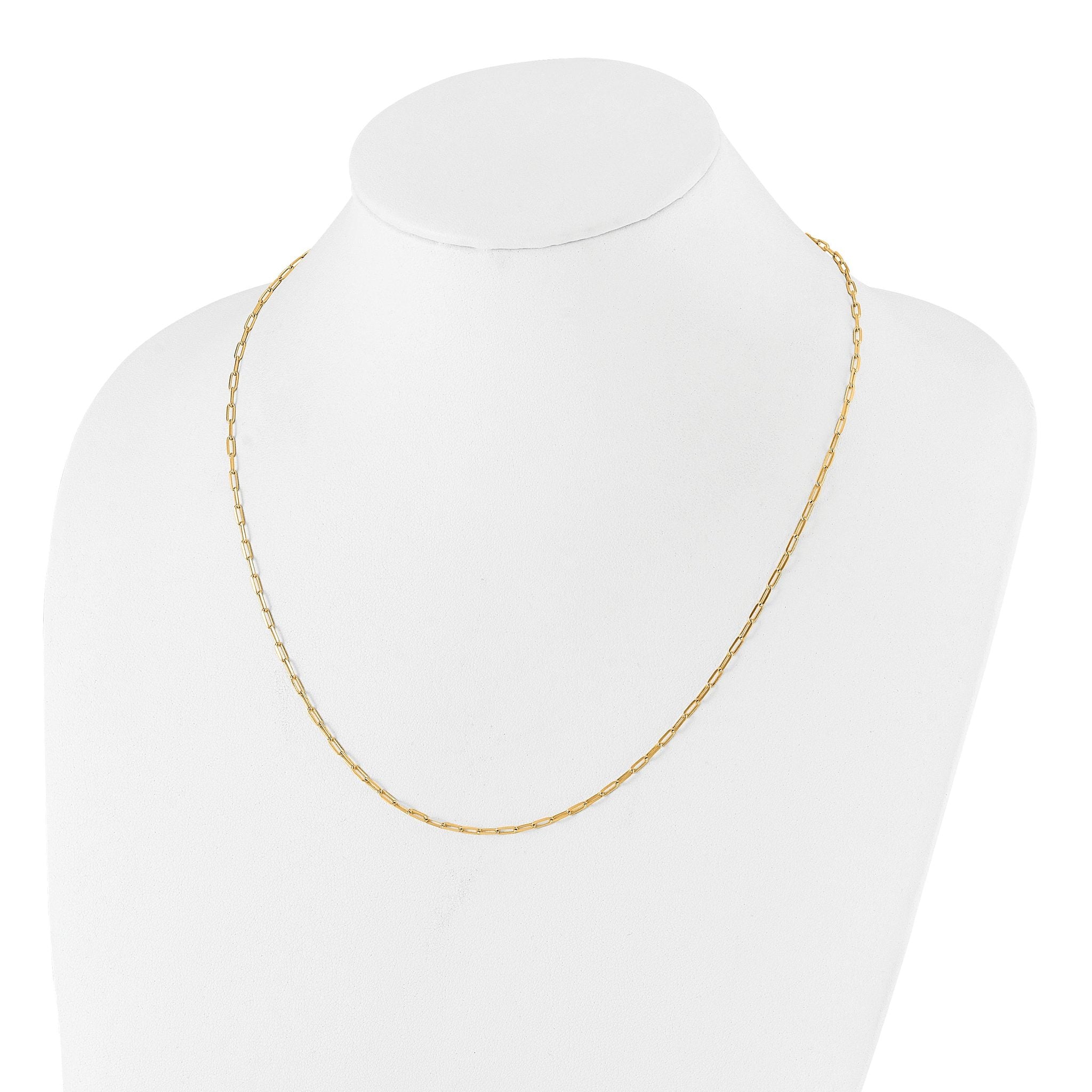 SS Gold-plated Adjustable 2mm Paperclip Flat Oval Link Chain