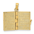 10K 3-D Moveable Enameled AN IRISH PRAYER Book w/Clover Charm