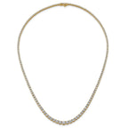 14k 9 7/8 carat Lab Grown Diamond VS+ F+ Complete Round 18 inch Graduated Tennis Necklace