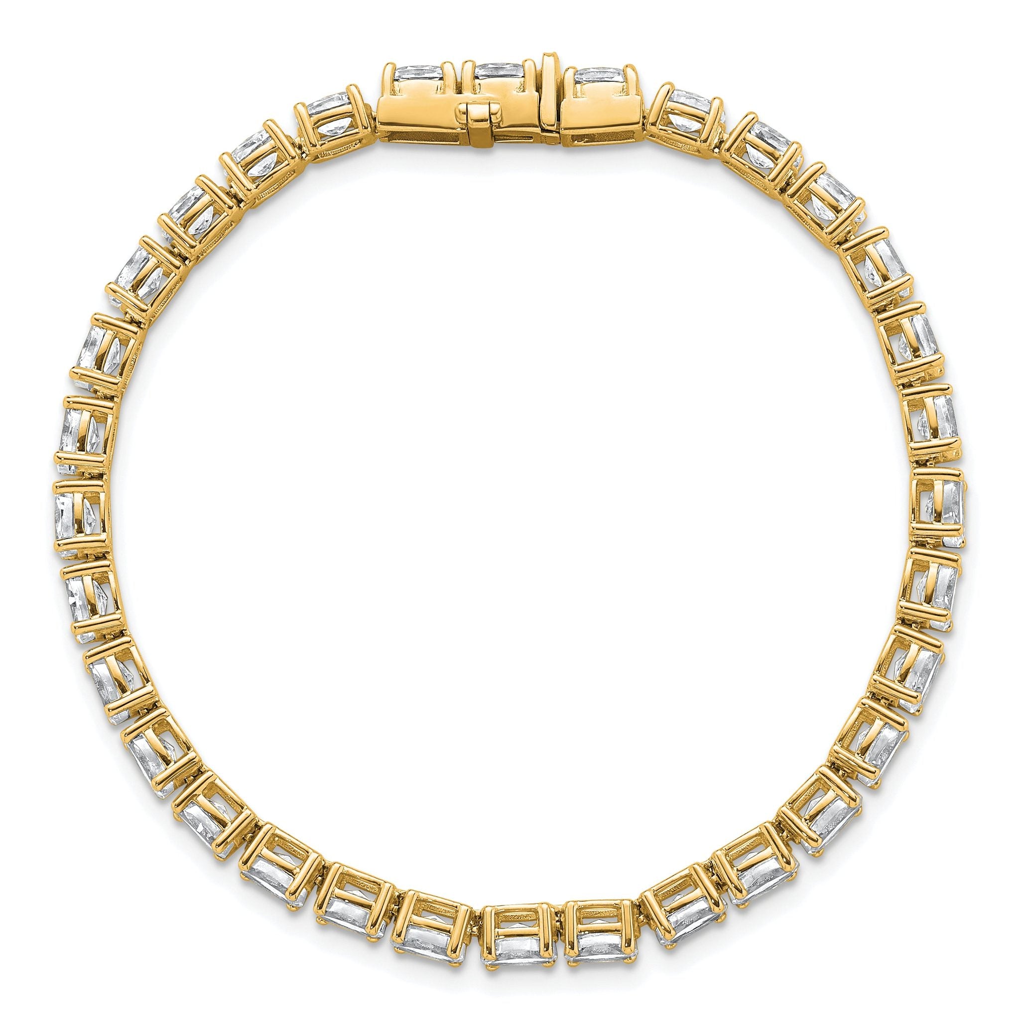 14k 9 7/8 carat Lab Grown Diamond VS+ F+ Complete Oval Tennis Bracelet