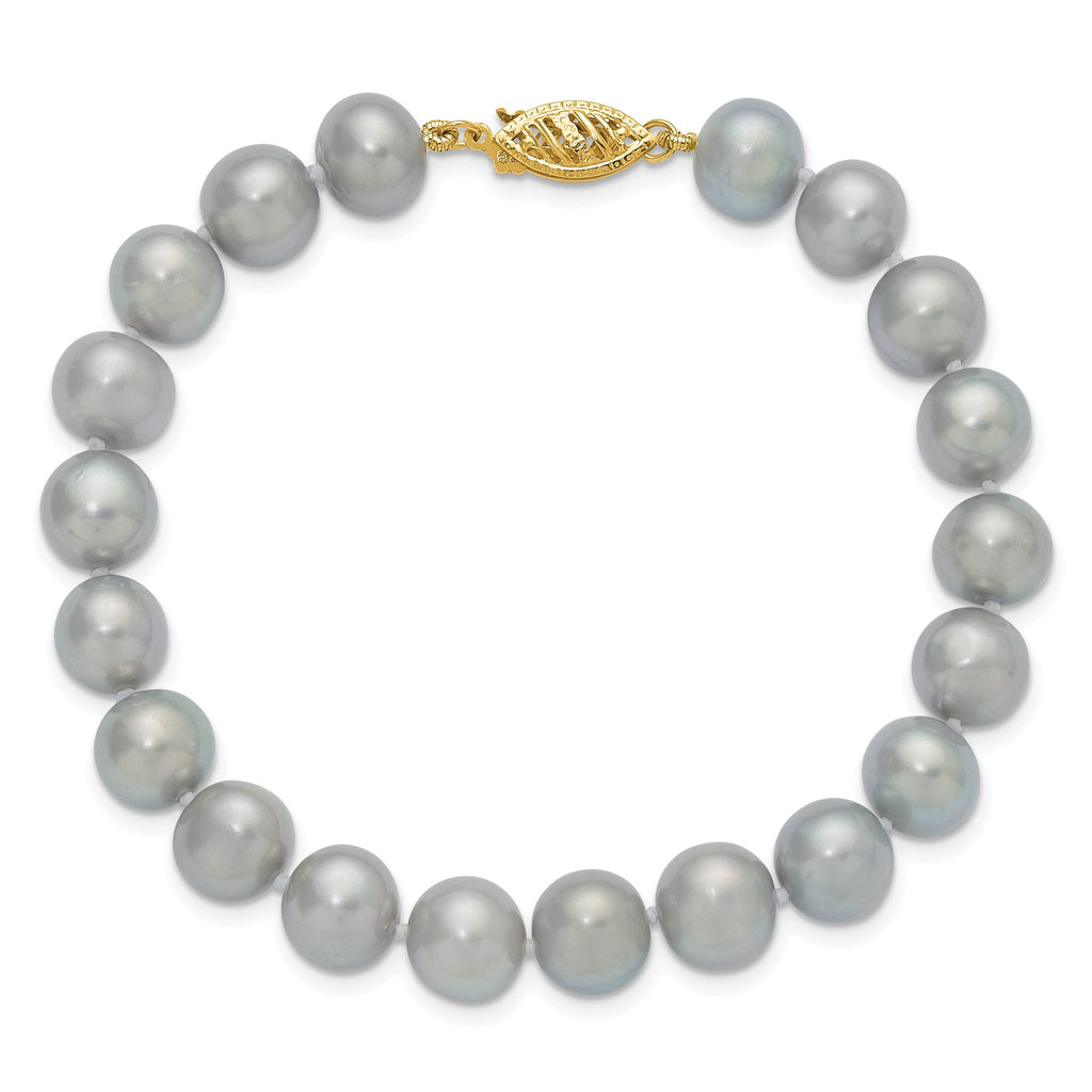 14K Gold Filled 8-9mm Grey Cultured Freshwater Pearl Necklace