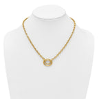 14K Polished Double Oval 17.5 inch Fancy Necklace Plus 0.5 inch Extender