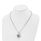 Black Agate Opening Box Necklace in Stainless Steel