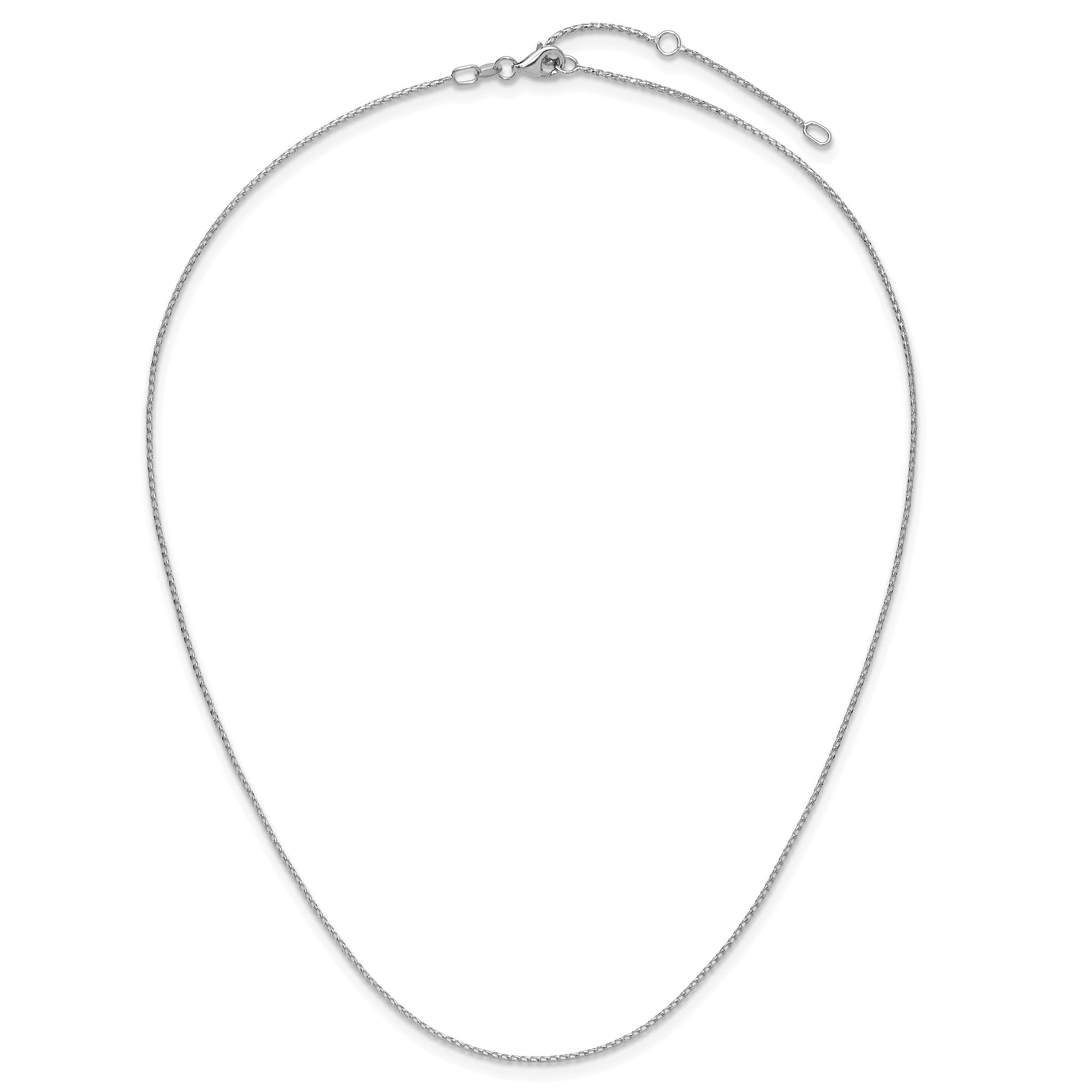 1.0mm 10K White Gold D/C Open Franco Chain