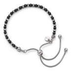 Adjustable Sterling Silver Ruthenium-Plated Diamond-Cut Bracelet by Sophia Jewelers