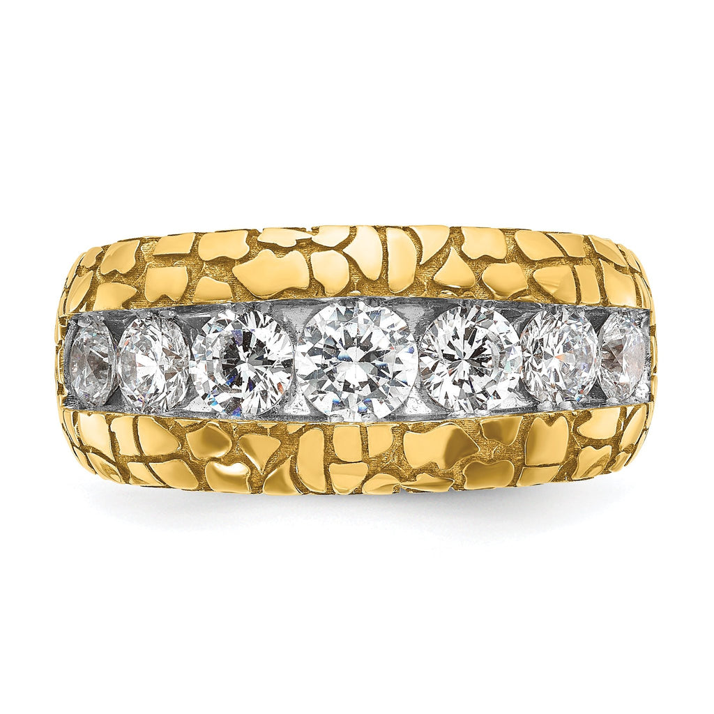 14k Mens Diamond 7-Stone Nugget Ring Mounting, Mounting Only