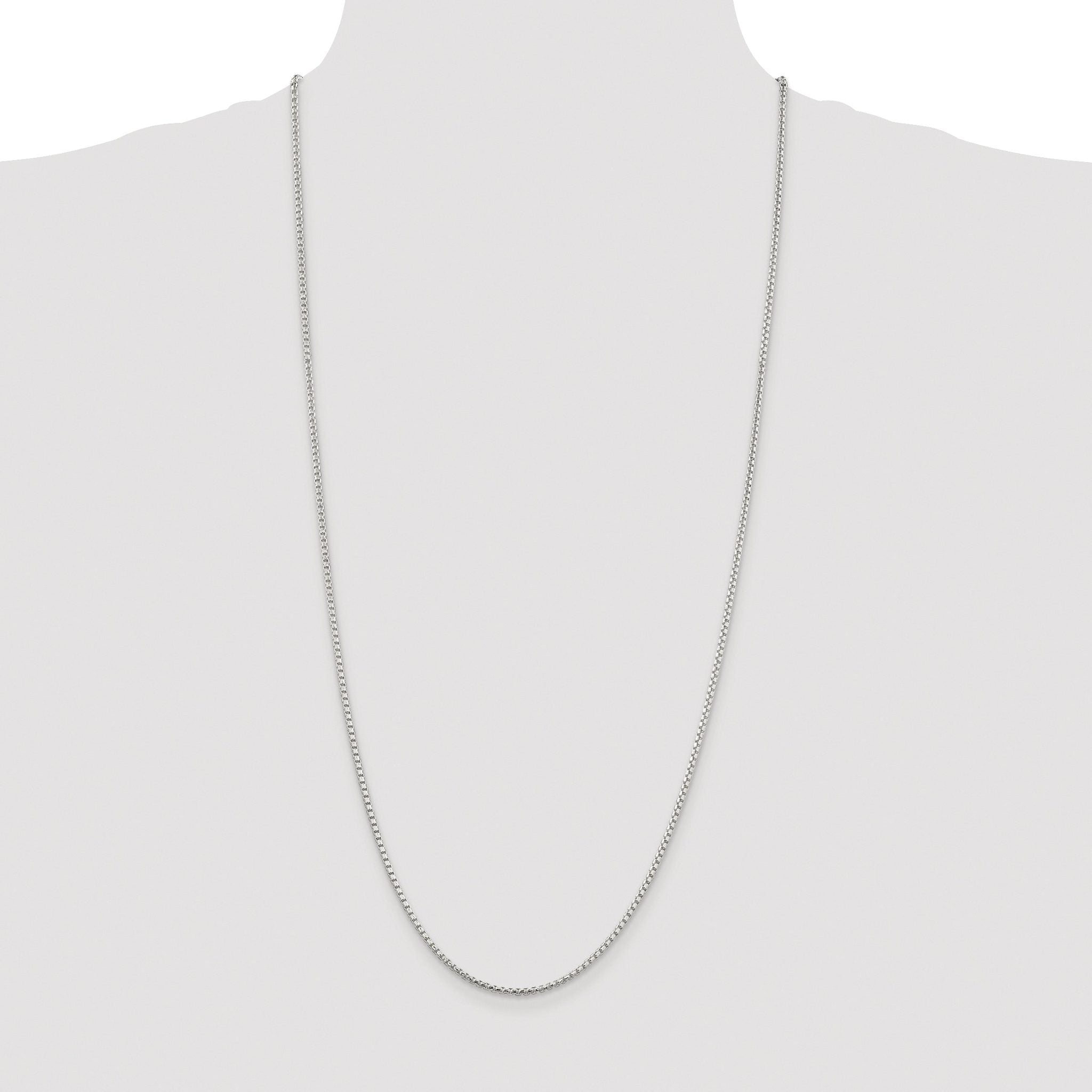 Diamond-Cut Round Box Chain Necklace in Sterling Silver