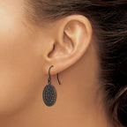 Stainless Steel Black Polished Drop Dangle Earrings for Women