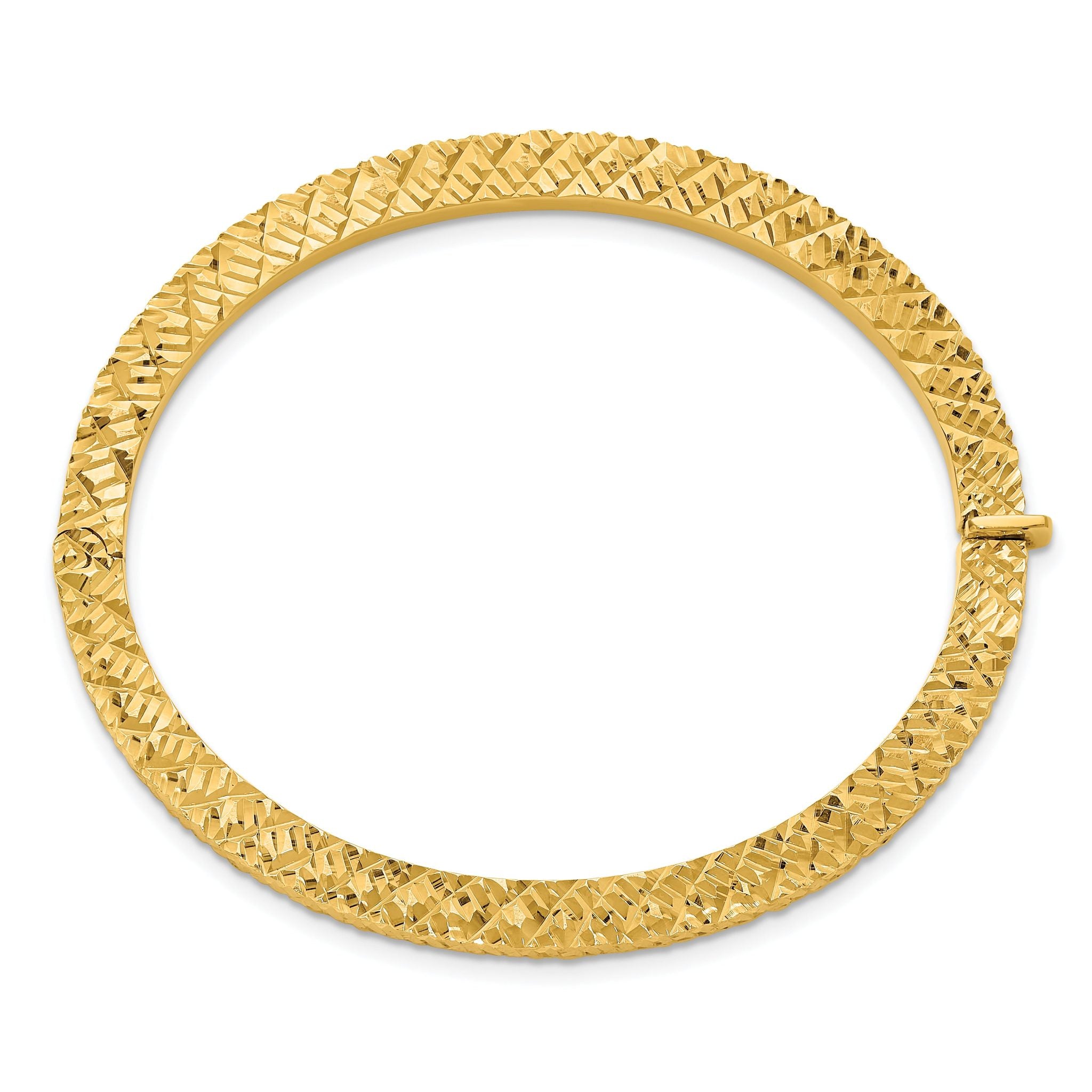 14K Polished and Diamond-cut Bangle Secondary image