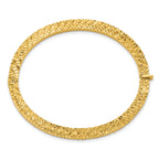14K Polished and Diamond-cut Bangle