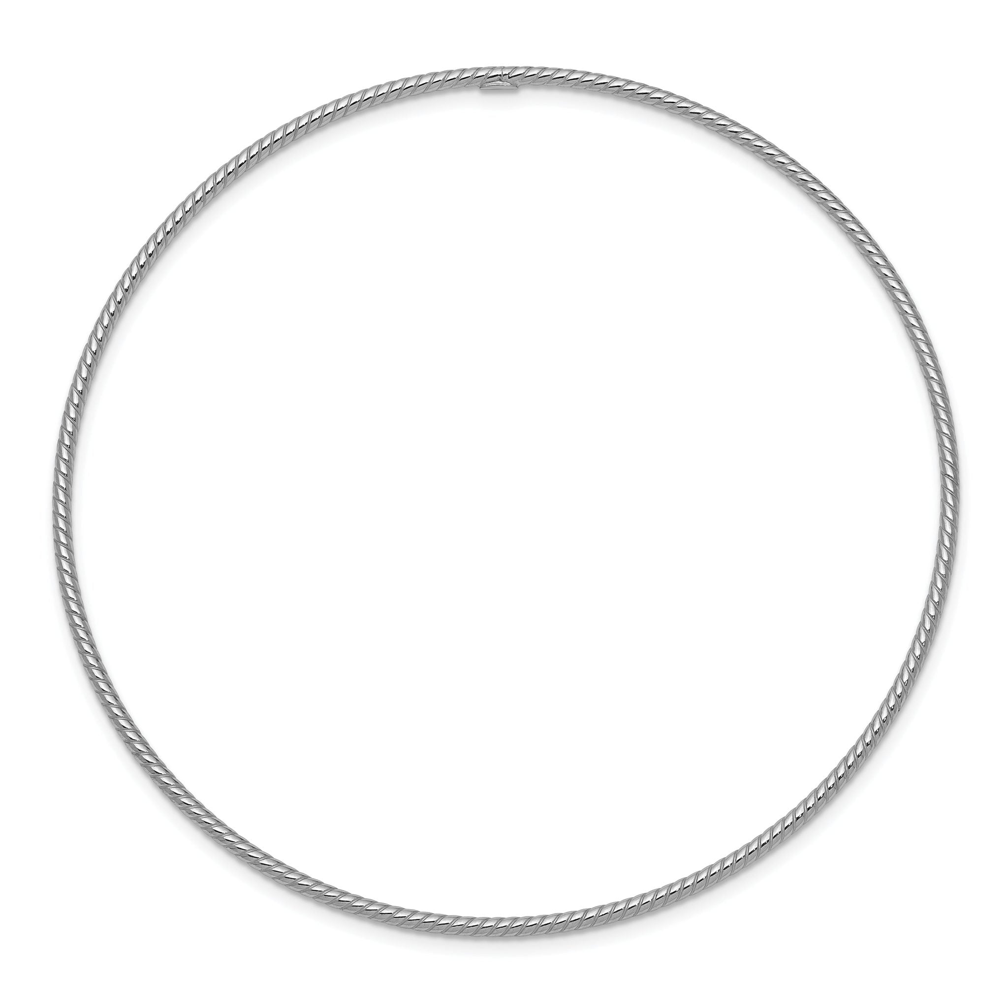 Sophia Jewelers 14K White Gold Textured Bangle with Polished Finish Secondary image