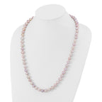 Sterling Silver Rhodium-plated 9-10mm Purple Near-Round Freshwater Cultured Pearl 16 inch Necklace