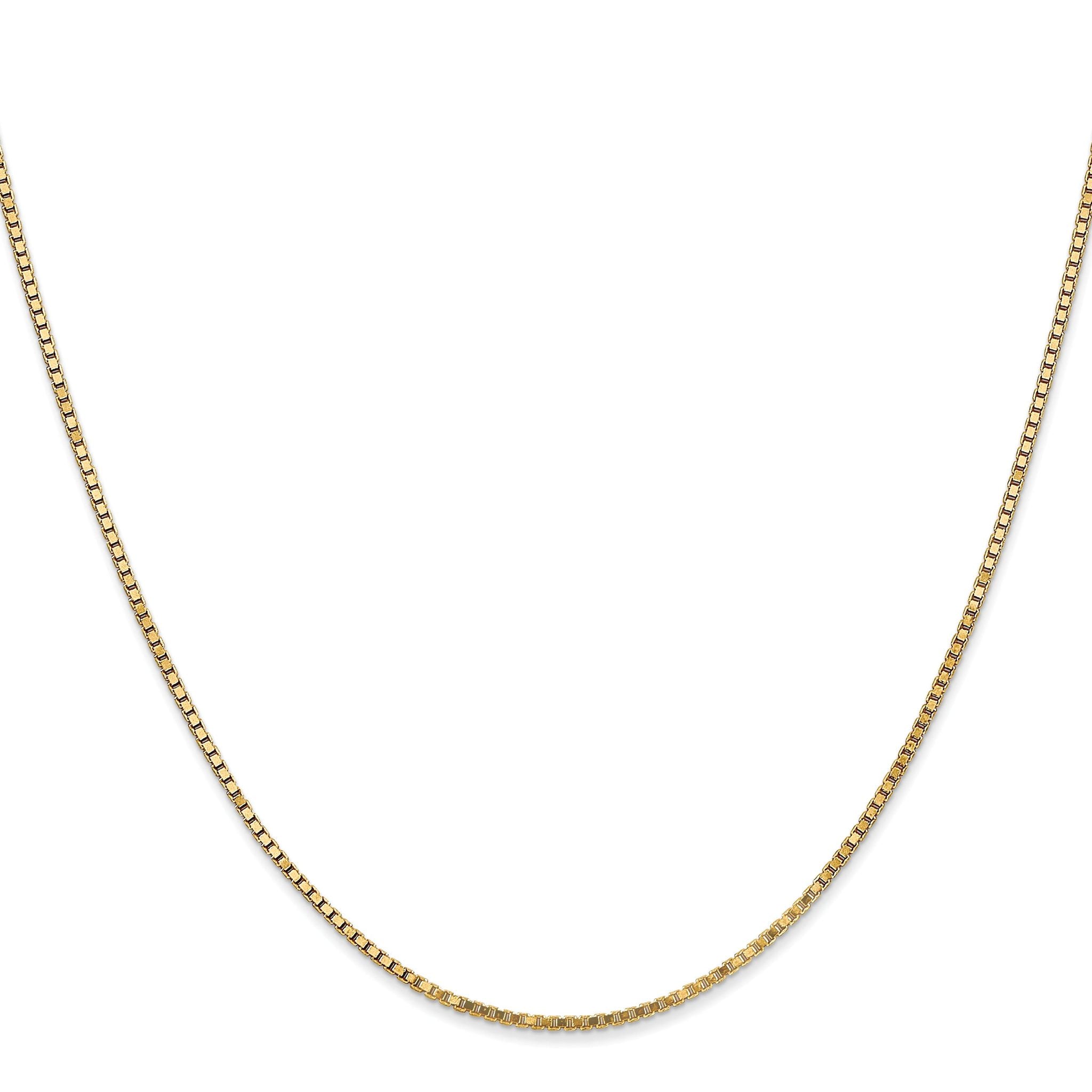 10K Yellow Gold 1.3mm Box Chain Necklace Secondary image