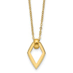 14K Polished Diamond Shape Pendant w/2in ext. Necklace