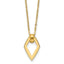 14K Polished Diamond Shape Pendant w/2in ext. Necklace