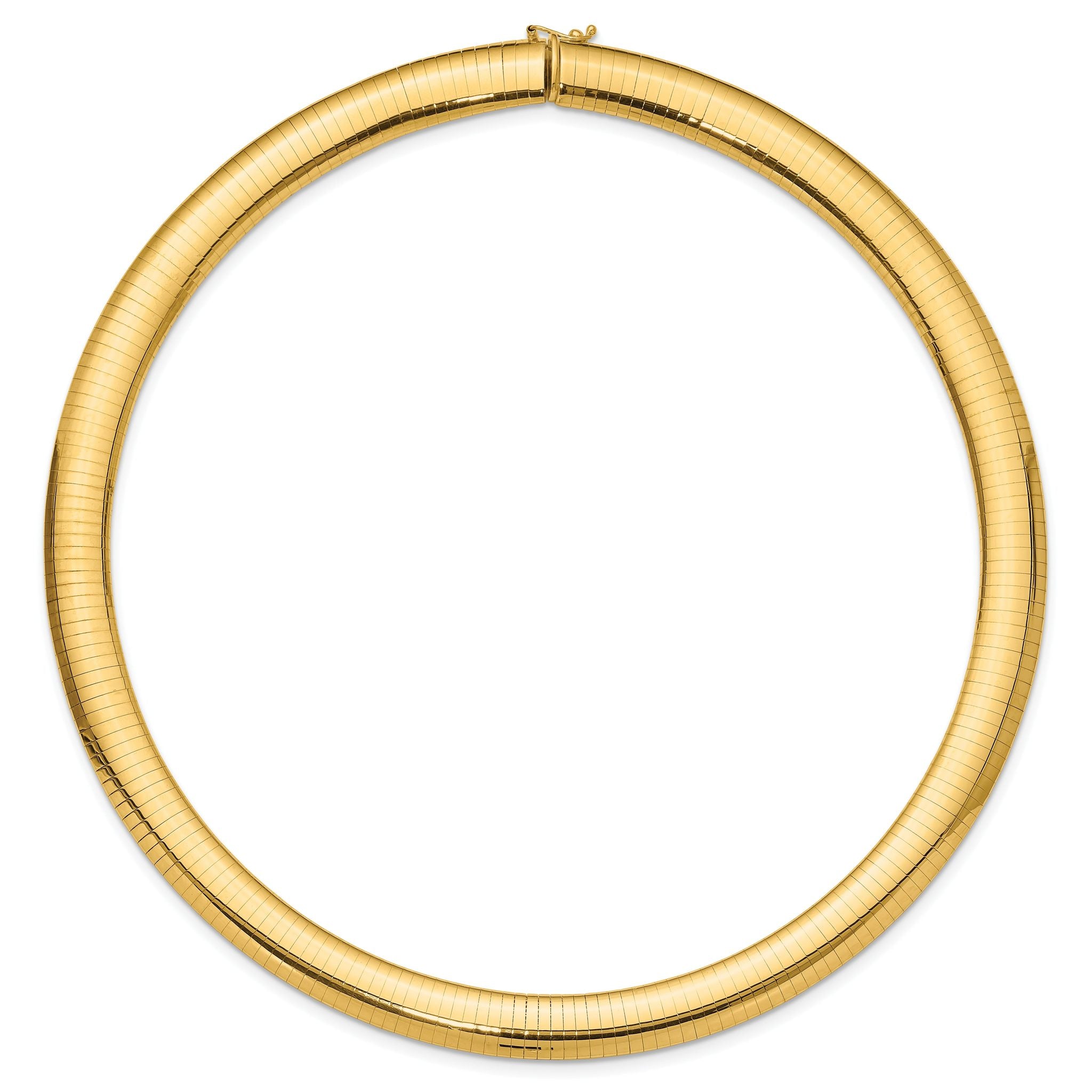 14k Polished 10mm Standard Weight 16 inch Domed Omega Necklace Secondary image